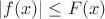 $|f(x)|\le F(x)$