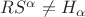 $RS^ \alpha \neq H_\alpha$