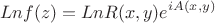 $$Ln{f(z)}=Ln{R(x,y)e^{iA(x,y)}}$$
