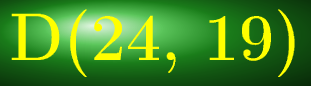 $\tikz[scale=1.5, transform shape, font=\fontsize{11}\selectfont, black!70!]{
\node at (4.79,10)[shading=ball,ball color=green!70!violet!100!, white] {\color{yellow}\Huge\textbf{D(24, 19)}}
}$