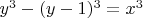 $y^3-(y-1)^3=x^3$