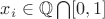 $x_i \in \mathbb{Q} \bigcap [0,1]$