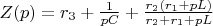 $Z(p)=r_3+\frac {1} {p C}+\frac {r_2(r_1+p L)} {r_2+r_1+p L}$