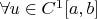 $\forall u\in C^1[a,b]$