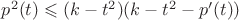 $p^2(t) \leqslant (k - t^2)(k - t^2 - p'(t))$