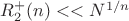 $R_2^{+}(n) <<N^{1/n}$