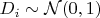 $D_i\sim \mathcal N(0,1)$