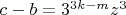 $c-b=3^{3k-m}z^3$
