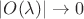 $|O(\lambda)|\rightarrow 0$