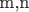 m,n