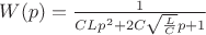 $W(p) = \frac{1}{CLp^2 + 2C \sqrt{\frac{L}{C}} p + 1 }$