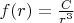 $ f(r) = \frac{C}{r^3}$