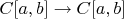 $C[a,b]\to C[a,b]$