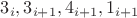 $3_i, 3_{i+1}, 4_{i+1}, 1_{i+1}$