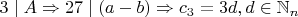 $3\mid A\Rightarrow 27\mid (a-b)\Rightarrow c_3=3d,d\in \mathbb{N}_n$