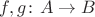 $f, g\colon A\to B$