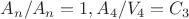 $ A_n/A_n = 1, A_4/V_4 = C_3$