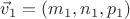 $\vec v_1=(m_1,n_1,p_1)$