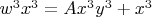 $w^3x^3 = Ax^3y^3+x^3$