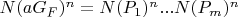 $N(a G_F)^n=N(P_1)^n...N(P_m)^n$