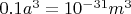 $ \deltaV 0.1a^3=10^{-31}m^3$