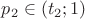 $p_2\in(t_2;1)$