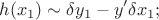 $$h(x_1)\sim \delta{y_1}-y'\delta x_1;$$