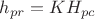 $h_{pr}=K H_{pc}$ $h_{pr}=K H_{pc}$