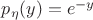 $p_\eta(y) =e^{-y}$