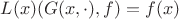 $L(x)(G(x,\cdot),f)=f(x)$