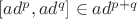 $[ad^p,ad^q]\in ad^{p+q}$