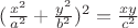 $(\frac{x^2}{a^2}+\frac{y^2}{b^2})^2=\frac{xy}{c^2} $
