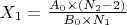 $X_{1} = \frac{A_{0} \times (N_{2} - 2)}{B_{0} \times N_{1}}$