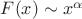 $F(x)\sim x^\alpha$ $F(x)\sim x^\alpha$