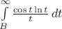 $\int\limits_B^\infty \frac {\cos t \ln t}{t}\, dt$