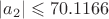 $|a_2|\leqslant 70.1166$