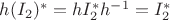 $h(I_2)^* = hI_2^*h^{-1} = I_2^*$ $h(I_2)^* = hI_2^*h^{-1} = I_2^*$