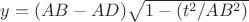 $ y=(AB-AD)\sqrt{1-(t^2/AB^2)}$