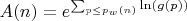 $A(n)=e^{\sum_{p \leq p_w(n)}\ln(g(p))}$