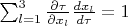 $\sum_{l=1}^3 \frac{\partial \tau}{\partial x_l}\frac{dx_l}{d \tau}=1$