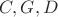$C,G,D$