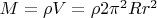 $M=\rho V=\rho 2\pi^2 R r^2$