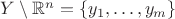 $Y\setminus \mathbb R^n=\{y_1,\ldots,y_m\}$