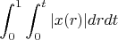 $$\int_{0}^{1} {\int_{0}^{t} |x(r)|dr} dt$$