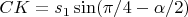 $CK=s_1\sin(\pi/4-\alpha/2)$