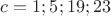 $c=1;5;19;23$ $c=1;5;19;23$