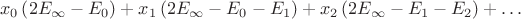 $$x_0\left(2E_\infty-E_0\right)+x_1\left(2E_\infty-E_0-E_1\right)+x_2\left(2E_\infty-E_1-E_2\right)+\dots$$