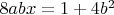 $8abx=1+4b^2$