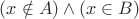 $(x\notin A) \wedge (x\in B) $