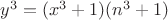 $y^3=(x^3+1)(n^3+1)$